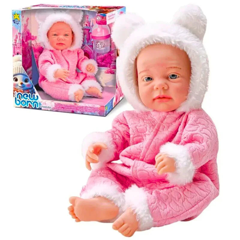Boneca Diver New Born Friozinho Divertoys com Macacão e Mamadeira Mágica Brinquedo Colecionável Premium - Acessórios Games 89